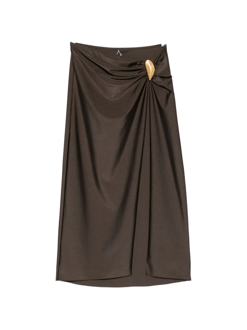 Simkhai gathered embellished midi skirt - Marrone