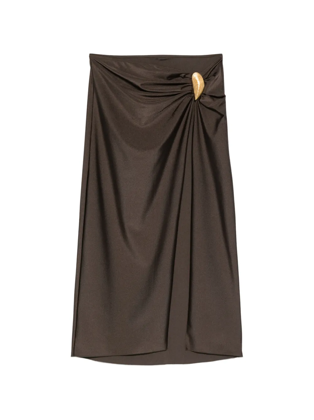 Simkhai gathered embellished midi skirt - Marrone