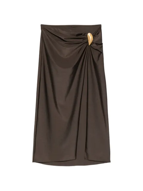 Simkhai gathered embellished midi skirt