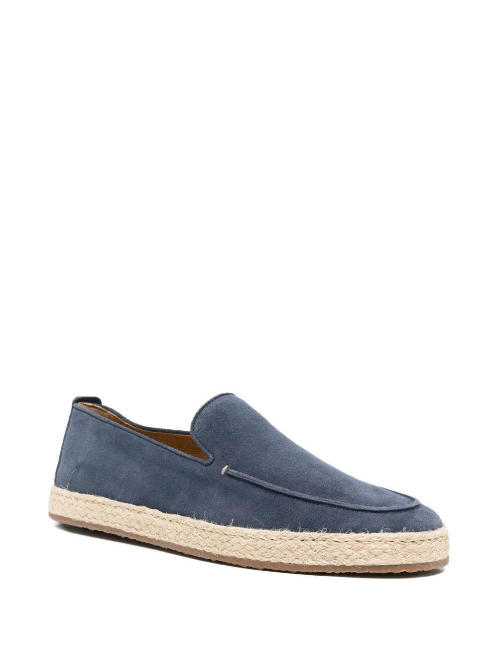 Henderson Baracco braided-midsole suede loafers Blauw