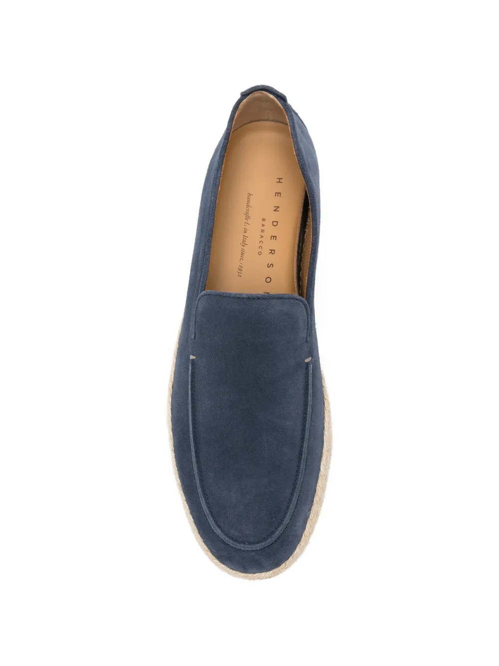Henderson Baracco braided-midsole suede loafers Blauw