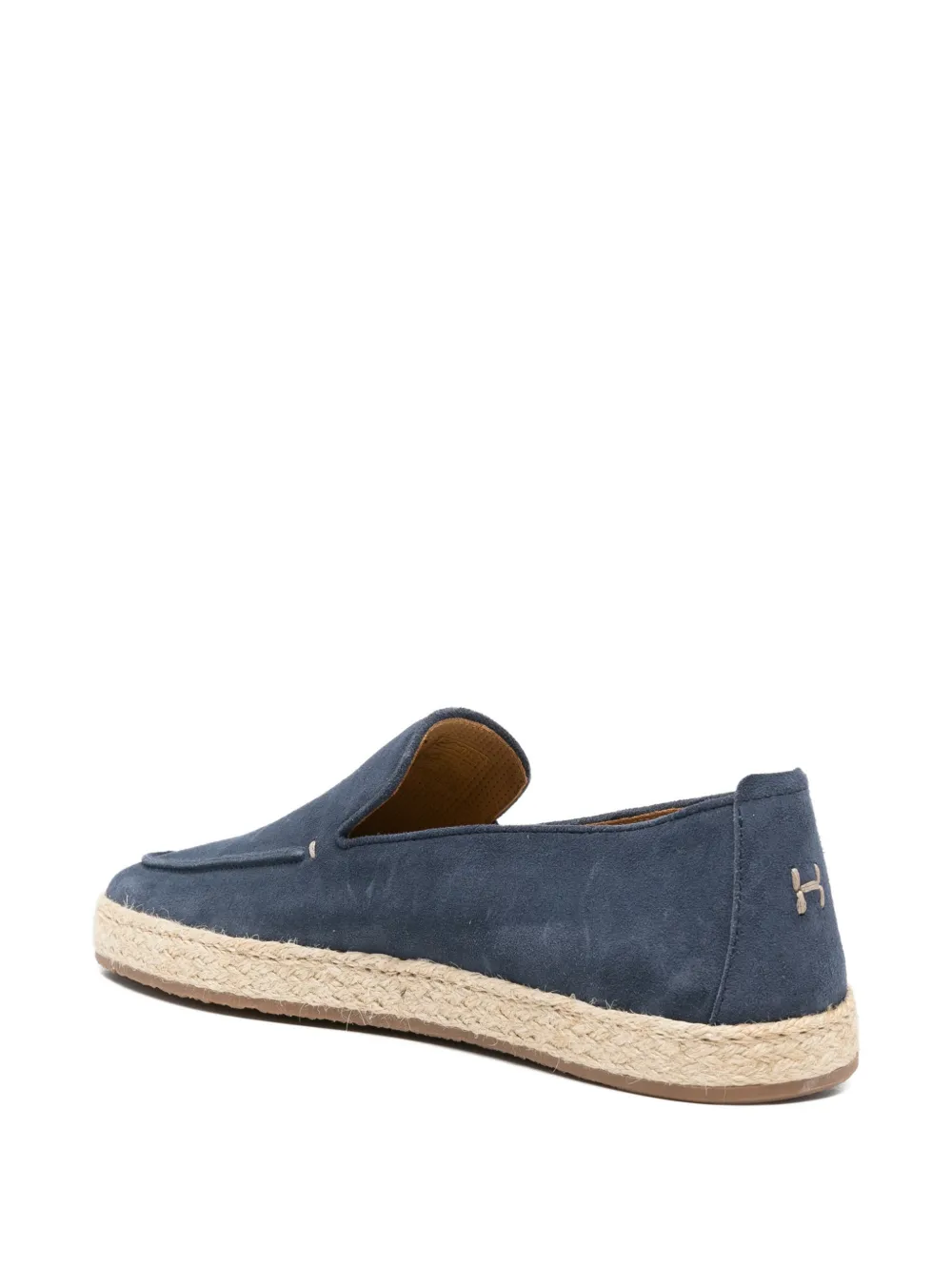 Henderson Baracco braided-midsole suede loafers Blauw