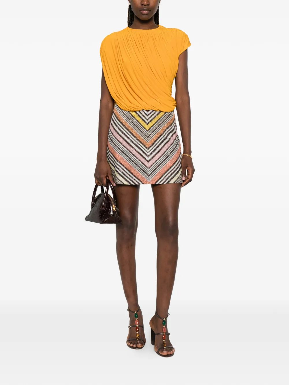 Missoni Mini-rok met rits Bruin