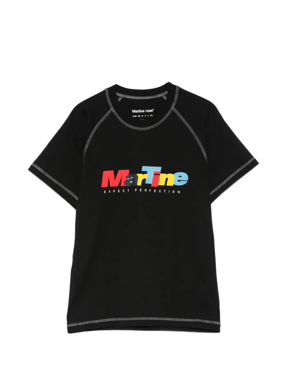 Martine Rose contrast stitching graphic T-shirt - Schwarz