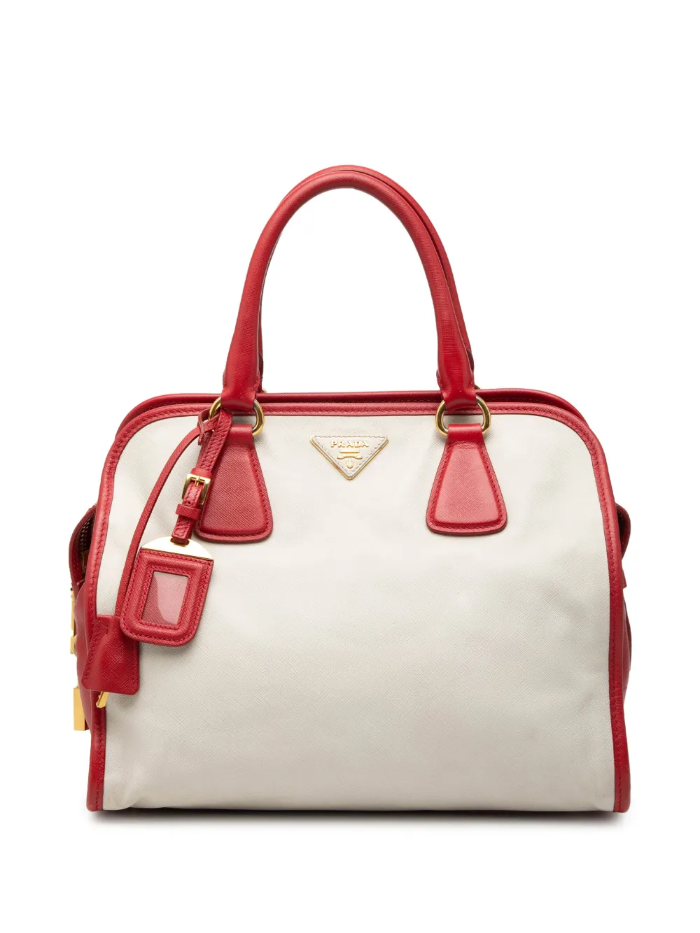 Prada Pre-Owned 2010-2025 Bicolor Saffiano handbag - White
