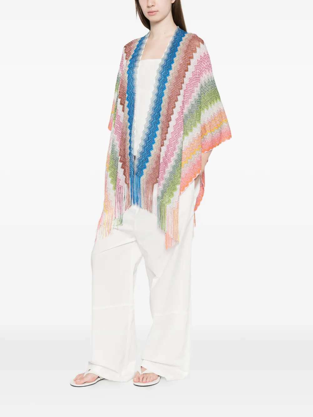  Missoni Chevron Fringed Jacket - Blue 