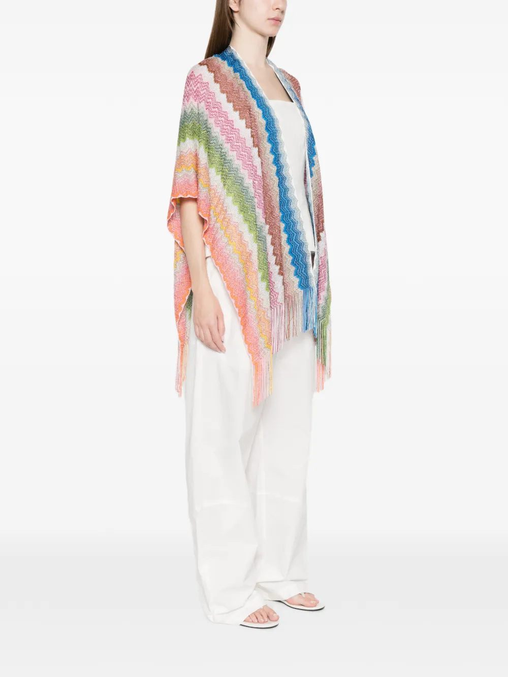  Missoni Chevron Fringed Jacket - Blue 