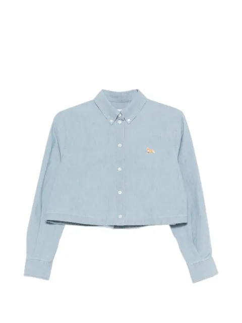 Maison Kitsuné Camicia crop con ricamo
