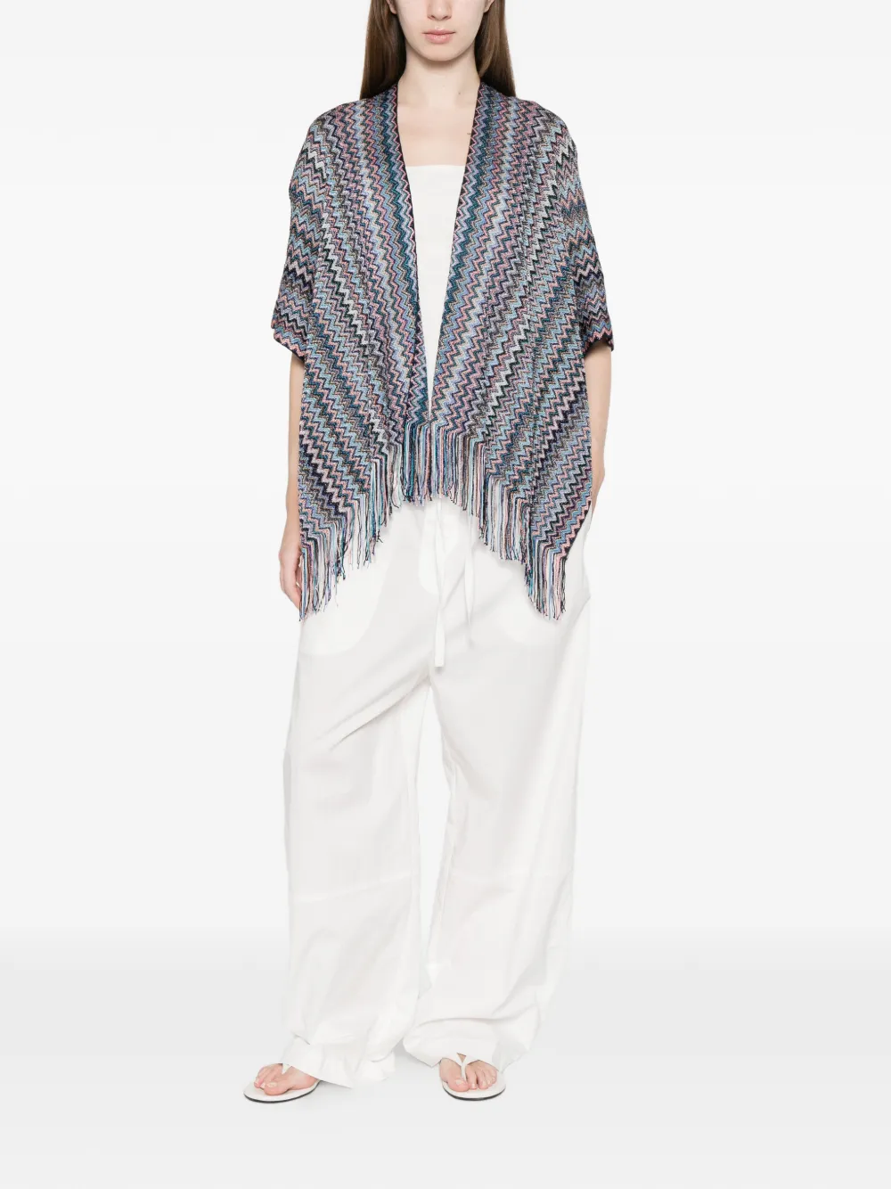  Missoni Fringe Chevron Jacket - Blue 