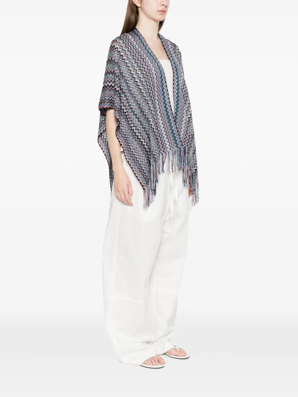  Missoni Fringe Chevron Jacket - Blue 