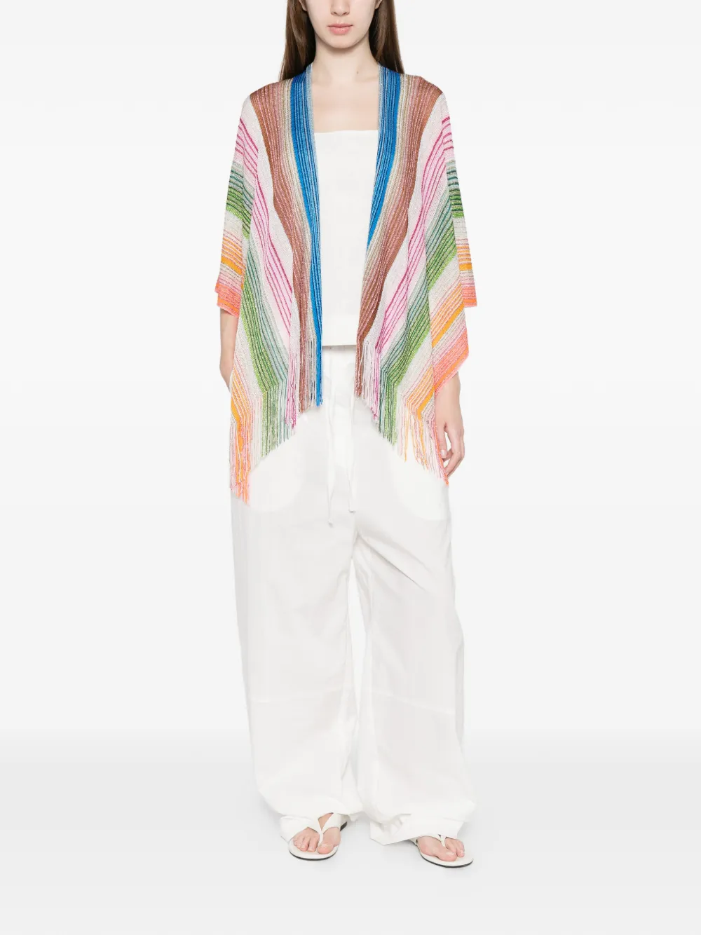  Missoni Striped Fringed Jacket - Neutrals 