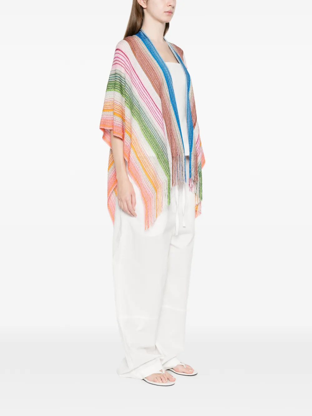  Missoni Striped Fringed Jacket - Neutrals 