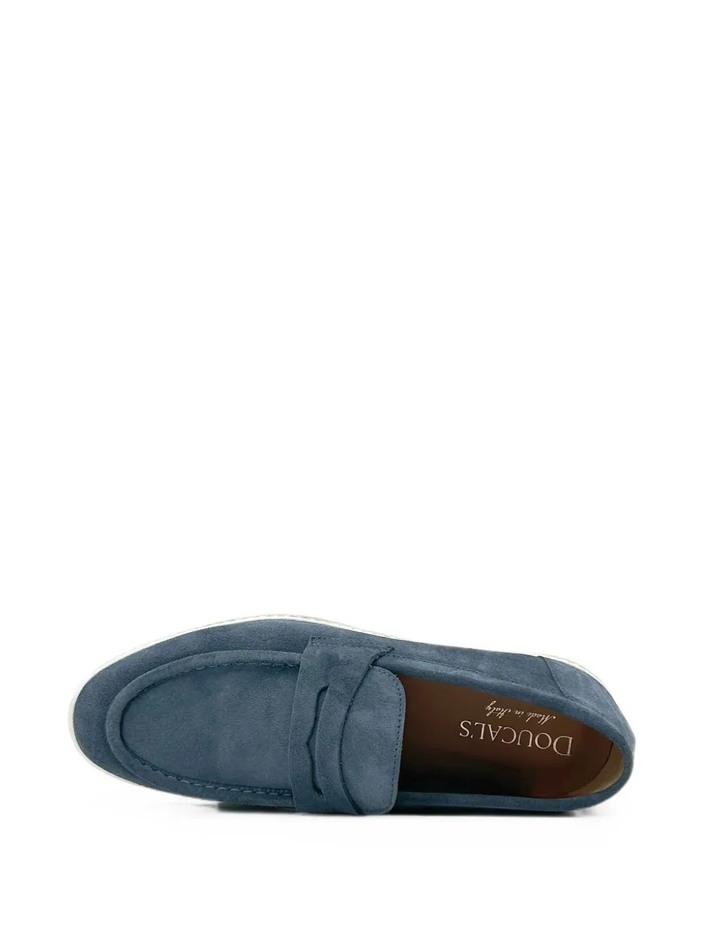 Doucal's suede penny-strap loafers Blauw