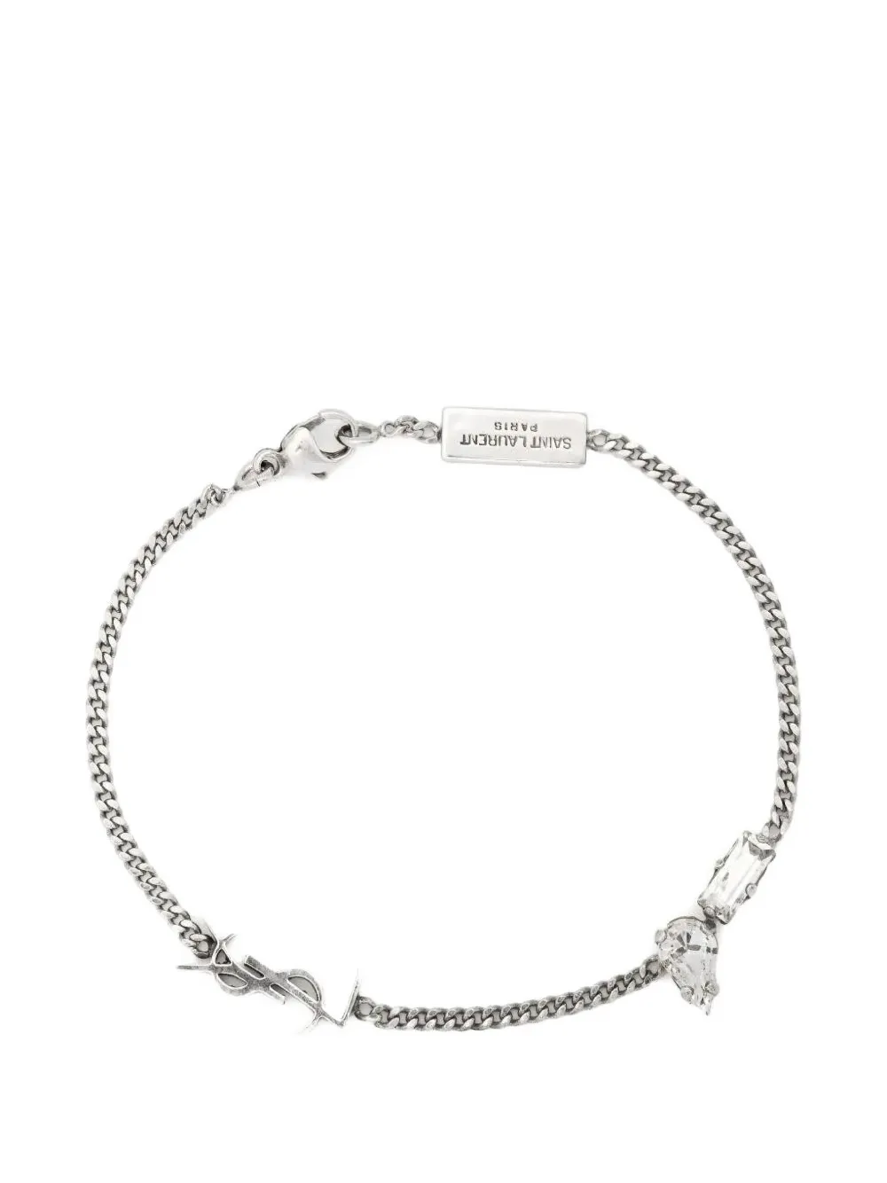 Saint Laurent Cassandre lobster clasp bracelet - Silver