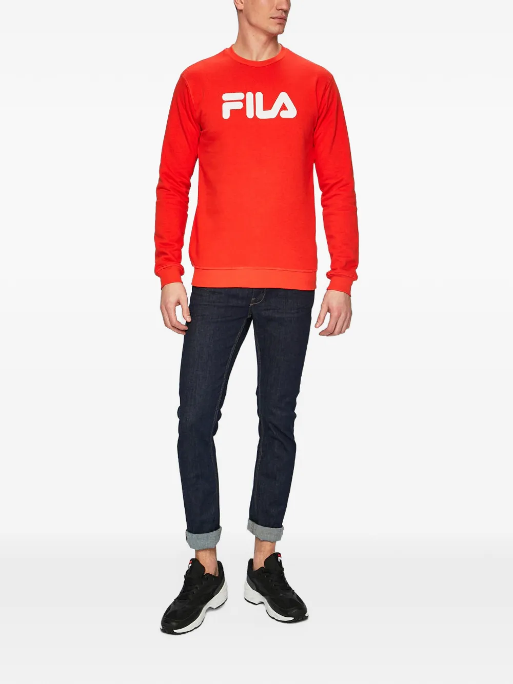 Fila Sweater met ronde hals en logo Rood