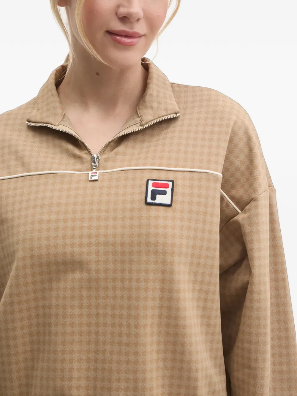 Fila Liebau patterned half-zip sweatshirt Beige