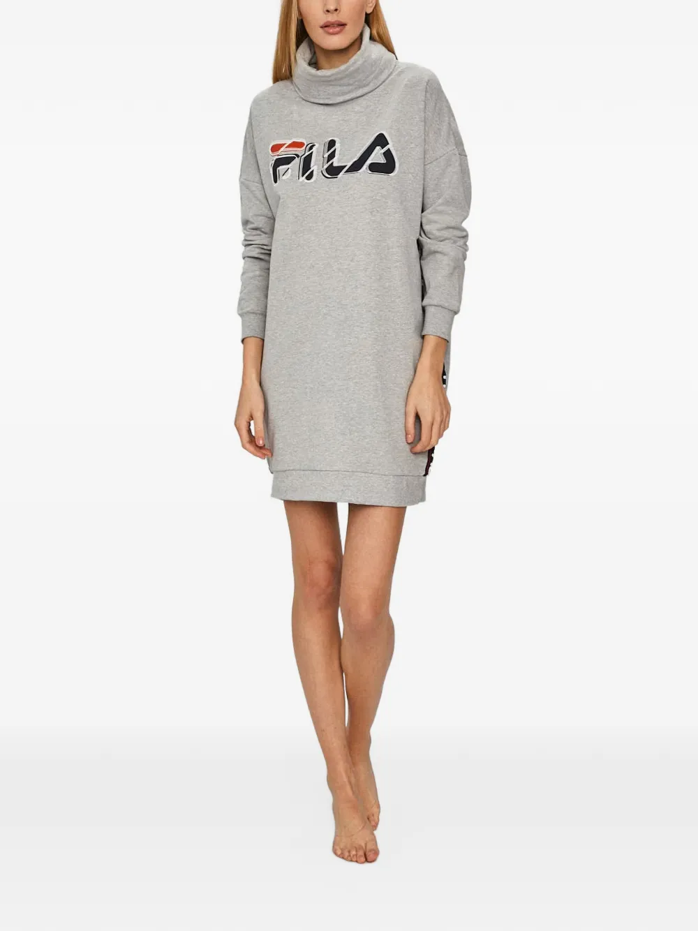 Fila logo-print short nightdress Grijs