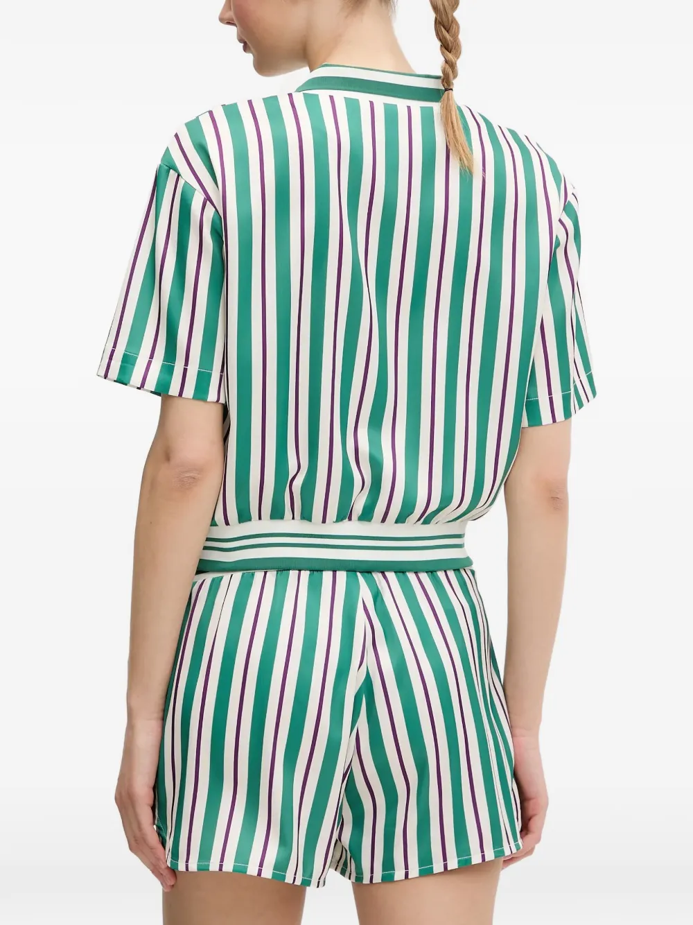 Fila Lassance striped cropped full-zip shirt Groen