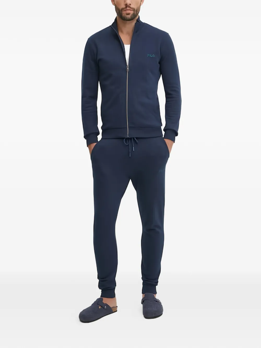 Fila Sweater met ronde hoge hals en rits Blauw