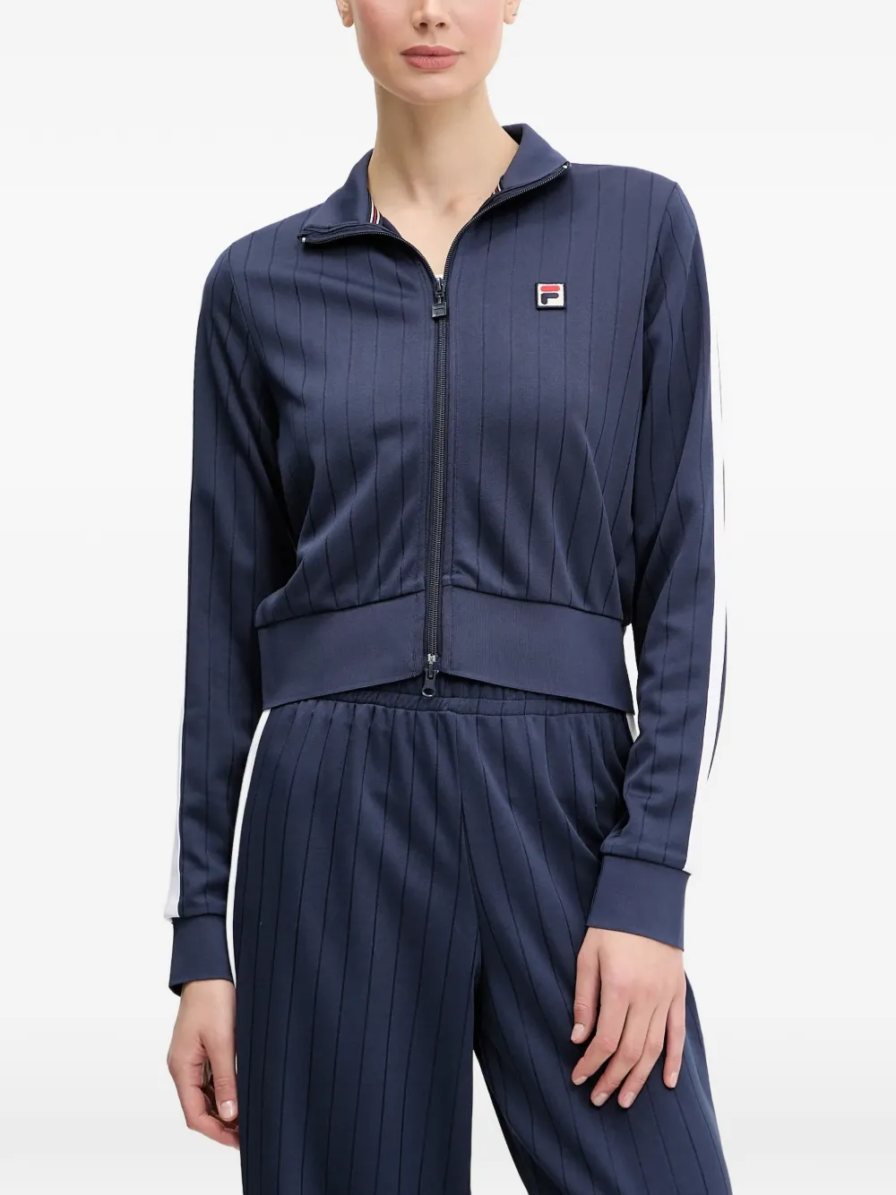 Fila Striped Zip-up Sweatshirt In Blue
