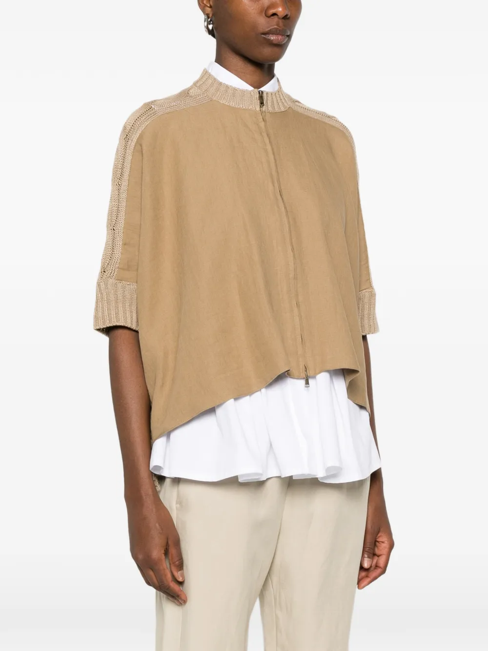  Max Mara Miresia Knitted Zip Cardigan - Neutrals 
