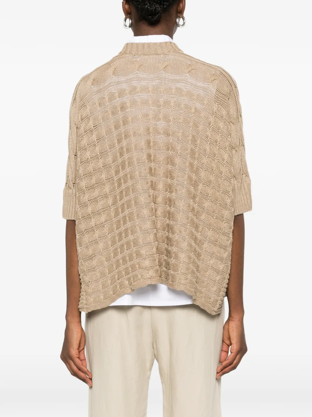Max Mara Miresia gebreid vest met rits Beige