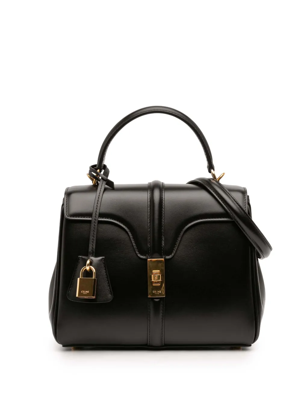 Celine Pre-Owned 2022 Small Leather 16 satchel - Nero