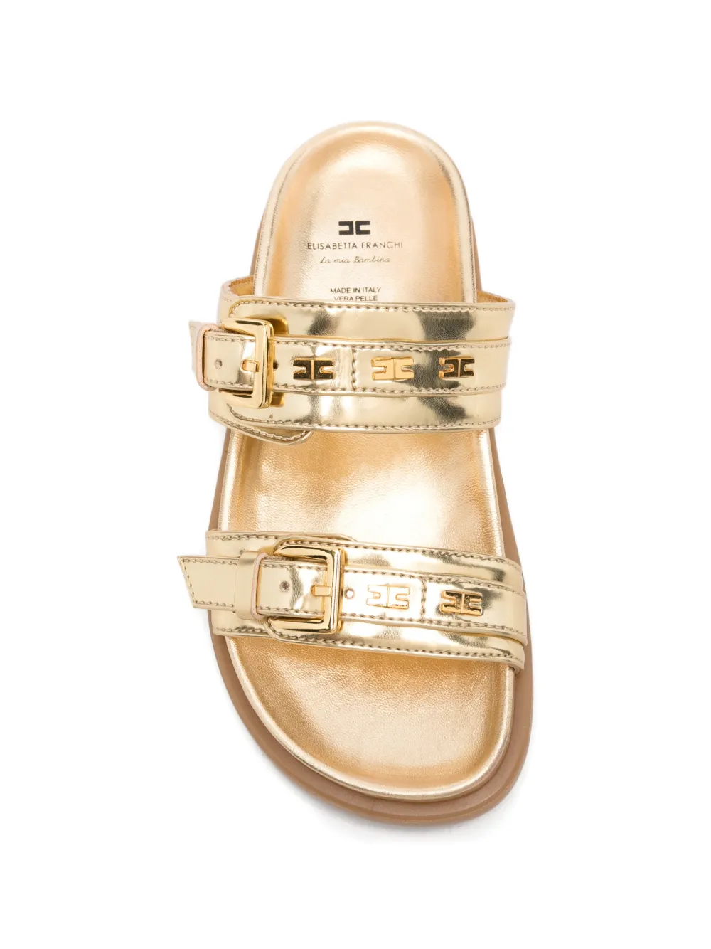 Elisabetta Franchi La Mia Bambina buckle strap sandals Goud