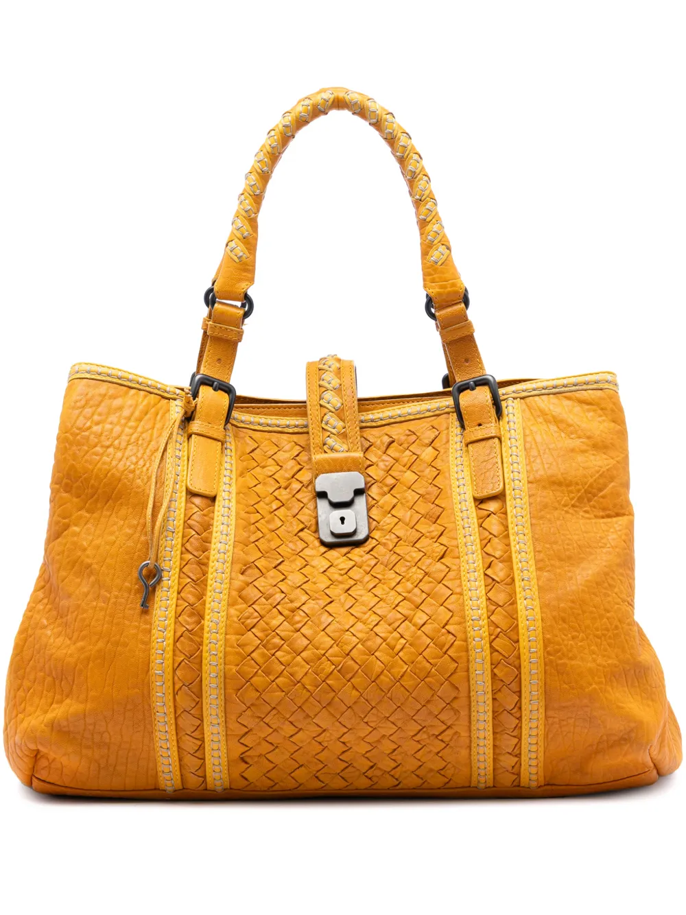 Bottega Veneta Pre-Owned 2012-2025 Medium Nappa Intrecciato Punto Mocassino Roma tote bag - Giallo