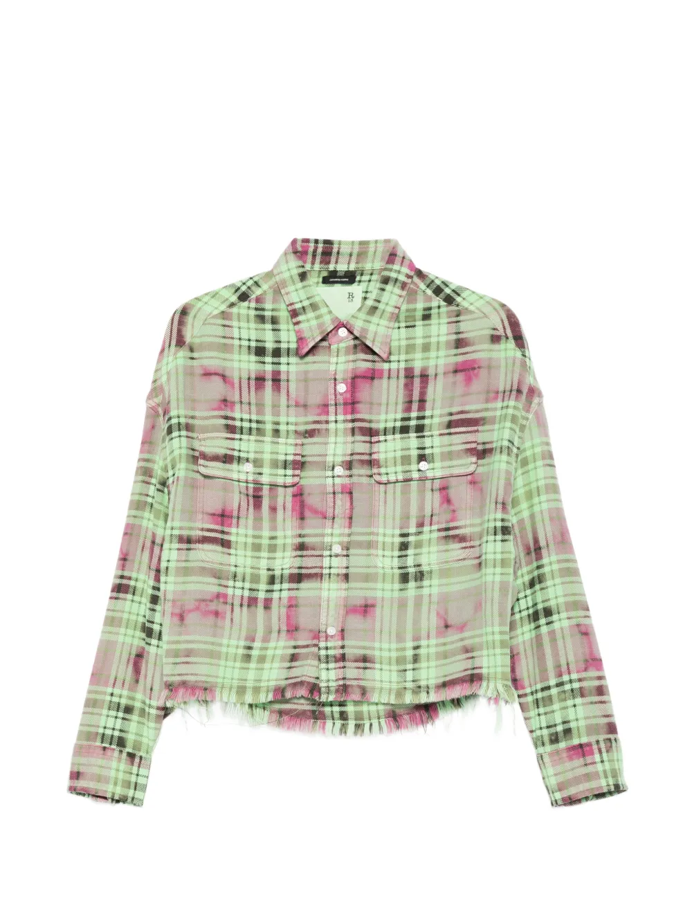 R13 plaid frayed shirt - Verde