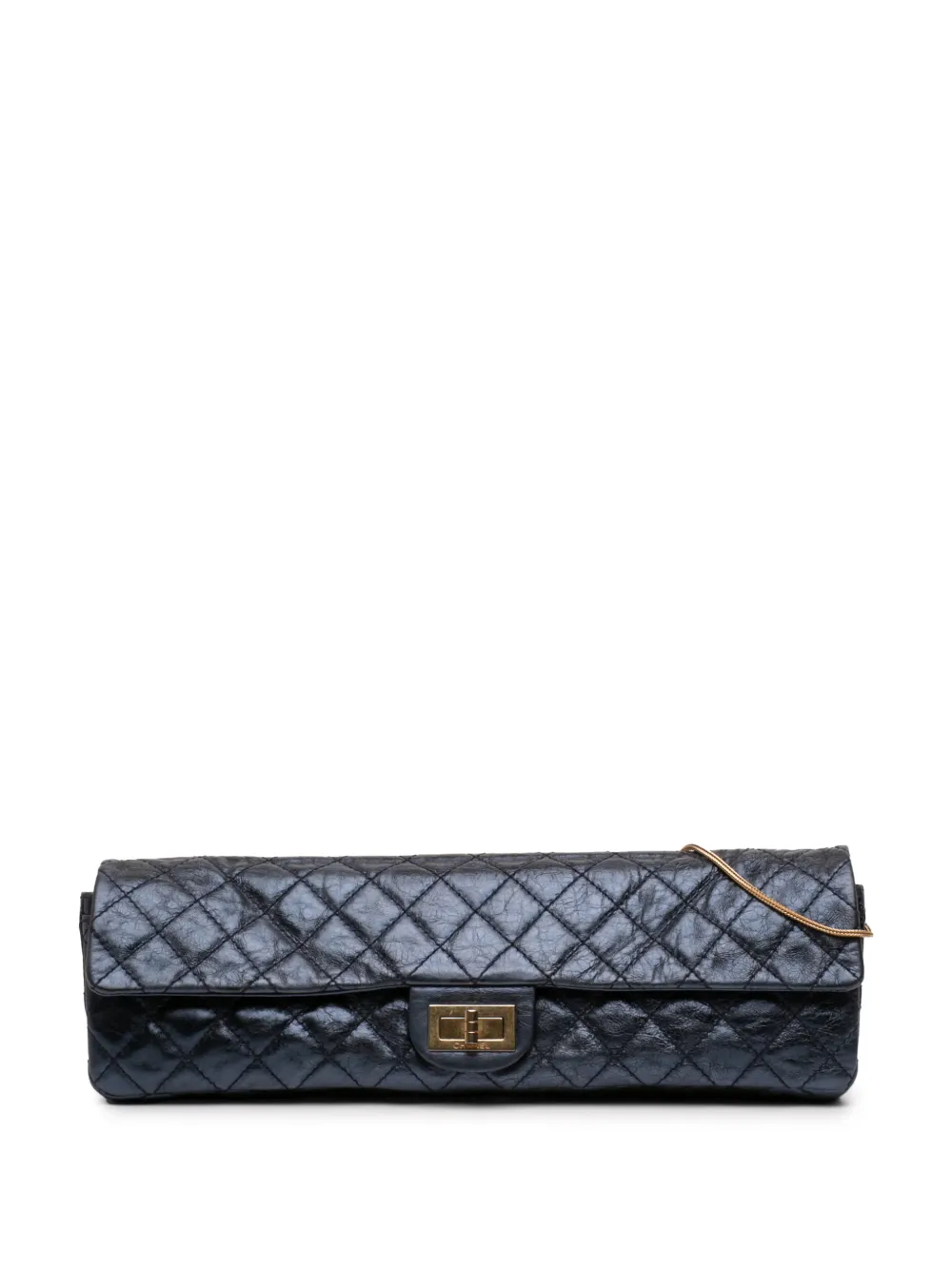 CHANEL Pre-Owned 2008-2009 Quilted Glazed Calfskin Reissue 2.55 East West Single Flap shoulder bag - Blu
