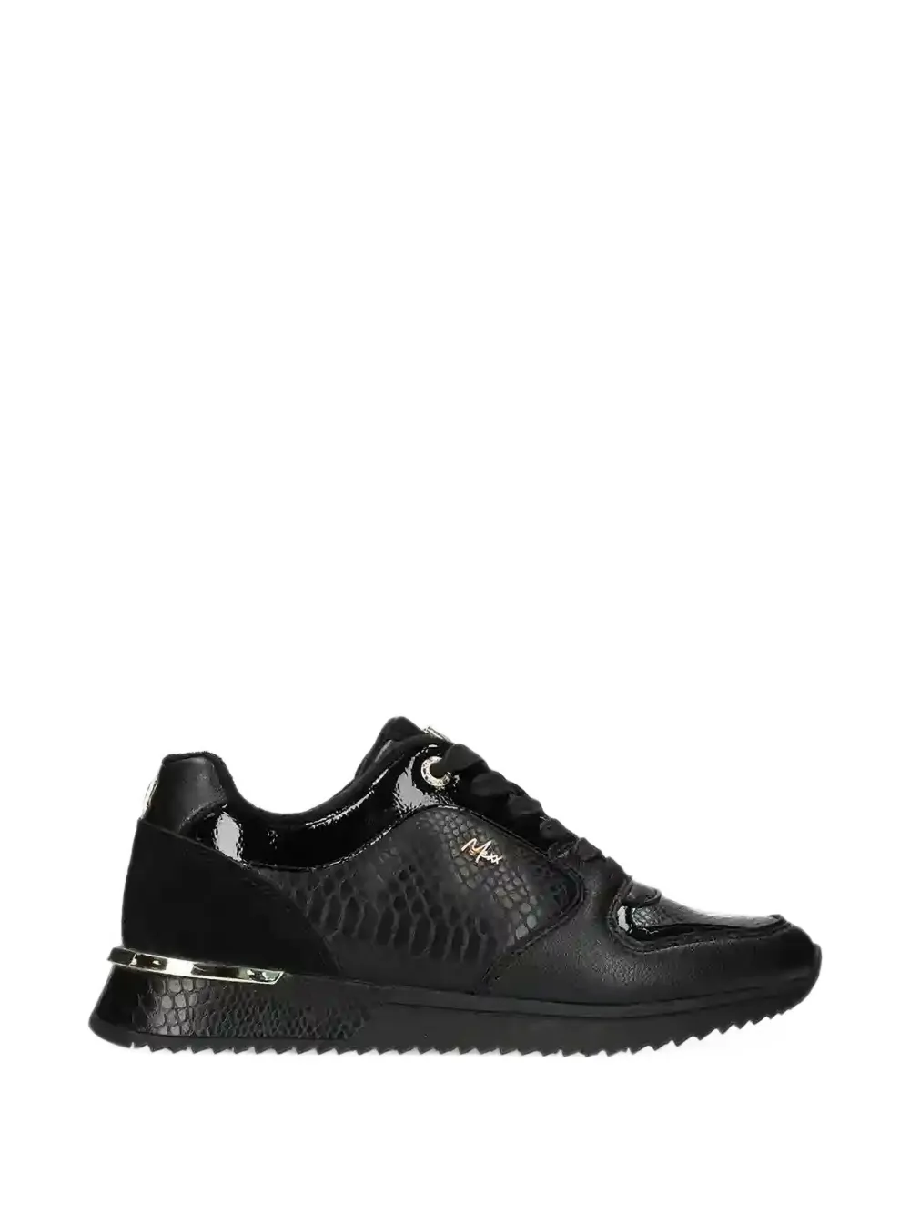 Mexx Fleur Ellen Snakeskin-effect Panelled Sneakers In Black
