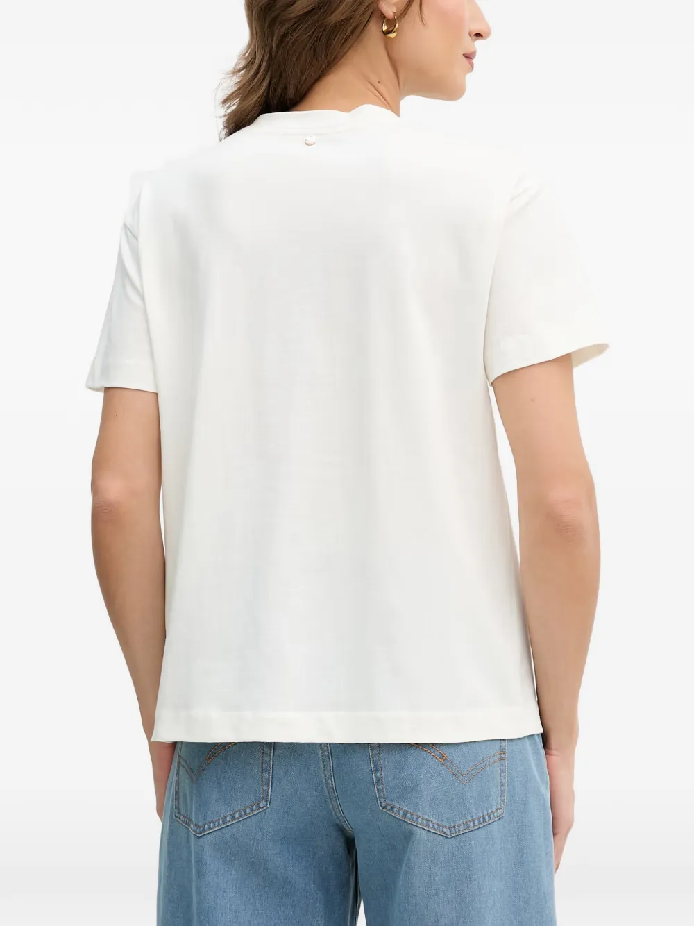 Mos Mosh Judd T-shirt met logodetail Wit