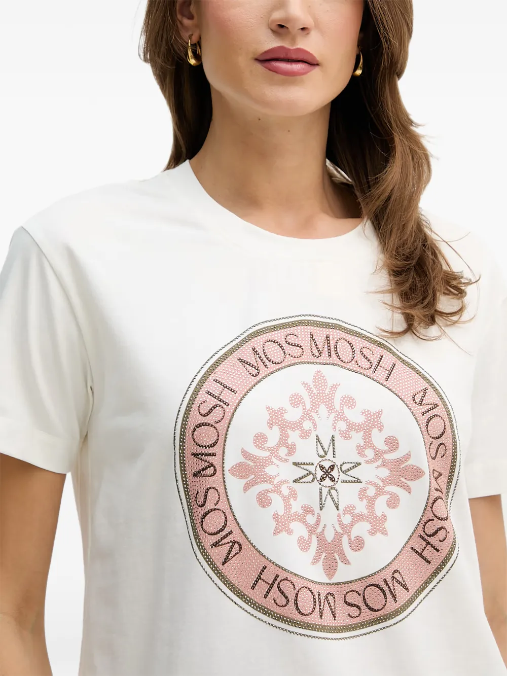 Mos Mosh Judd T-shirt met logodetail Wit