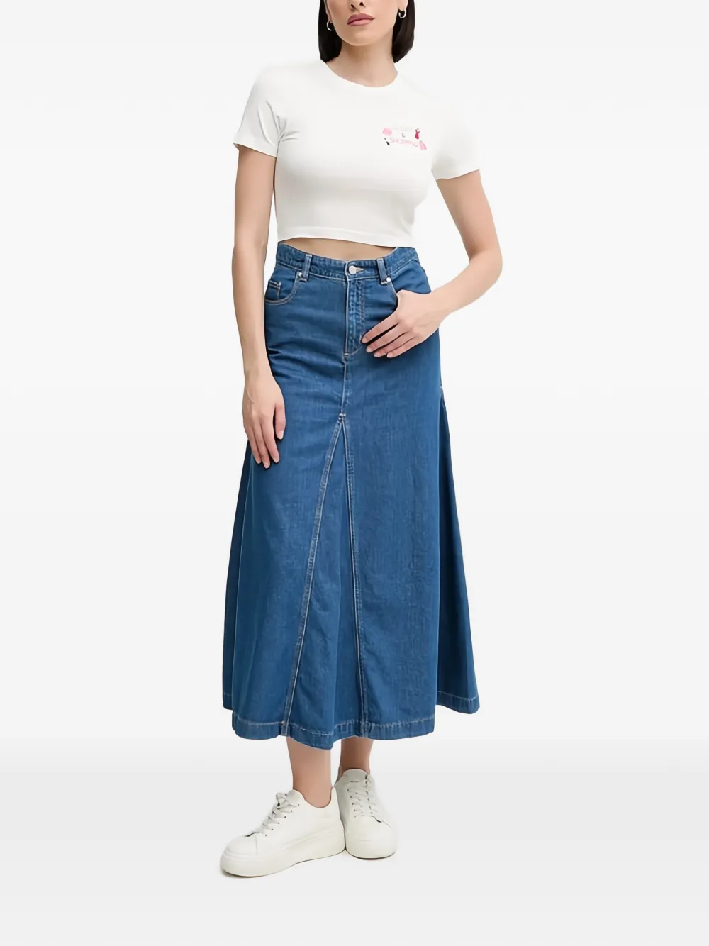 MC2 Saint Barth Cropped T-shirt met geborduurd detail Wit