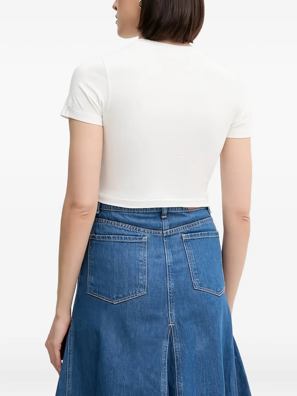 MC2 Saint Barth Cropped T-shirt met geborduurd detail Wit