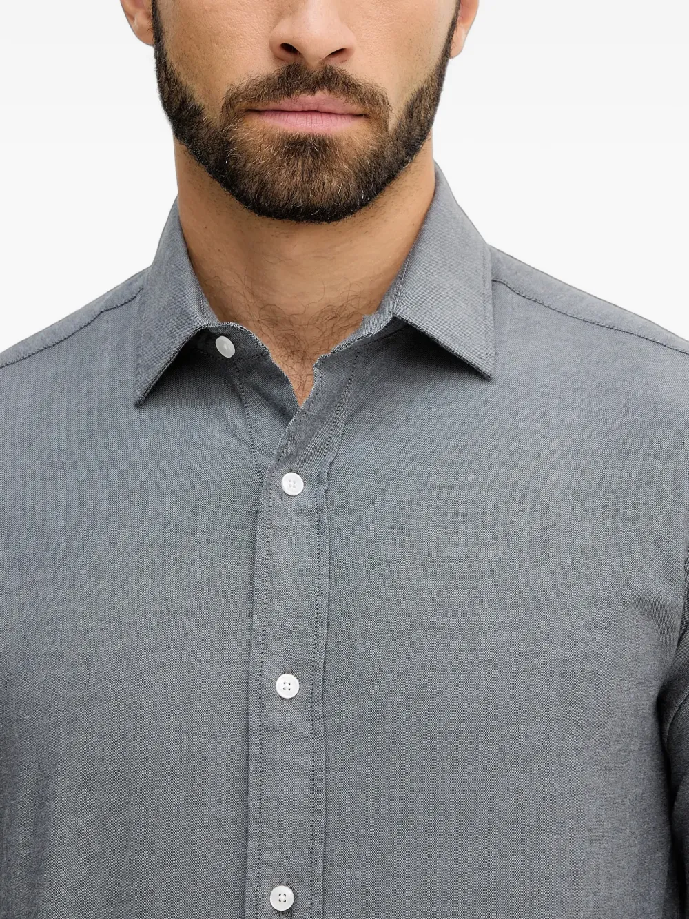 Mos Mosh Marco buttoned long-sleeve shirt Grijs
