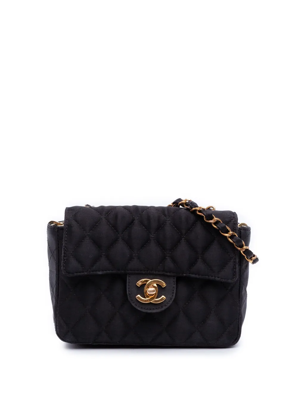 CHANEL Pre-Owned 1991-1994 Mini Square Classic Satin Single Flap crossbody bag - Nero