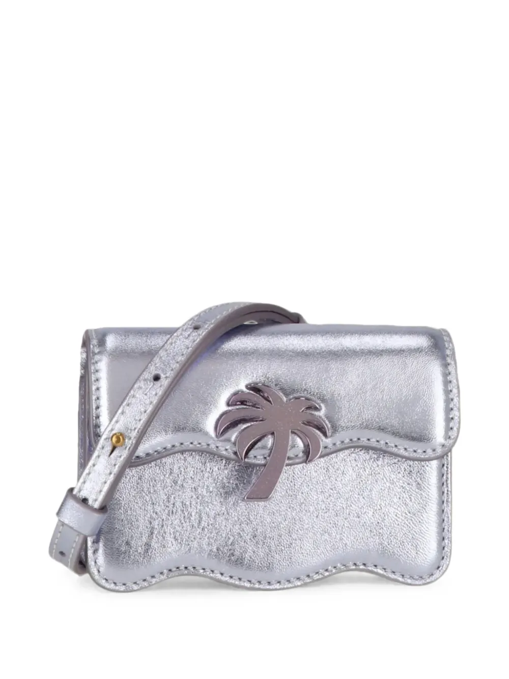 Palm Angels Palm metallic-leather crossbody bag - Argento