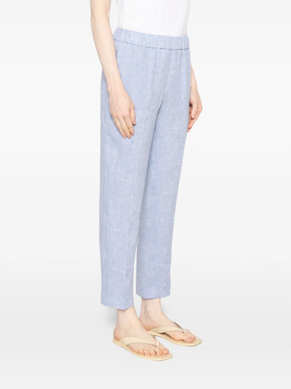 Peserico Broek met toelopende pijpen en elastische tailleband Blauw
