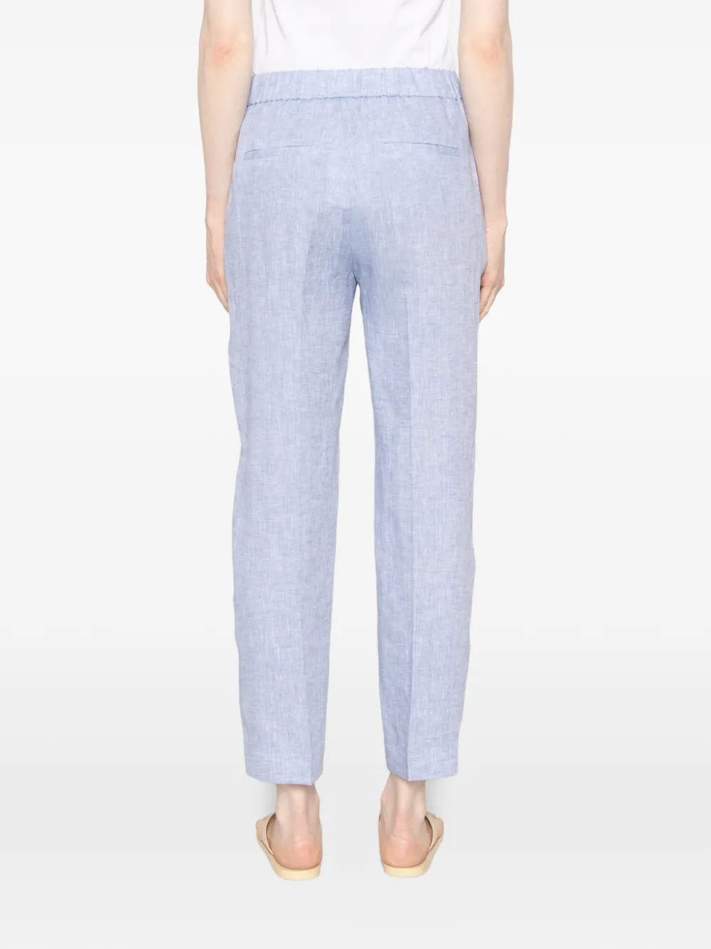 Peserico Broek met toelopende pijpen en elastische tailleband Blauw