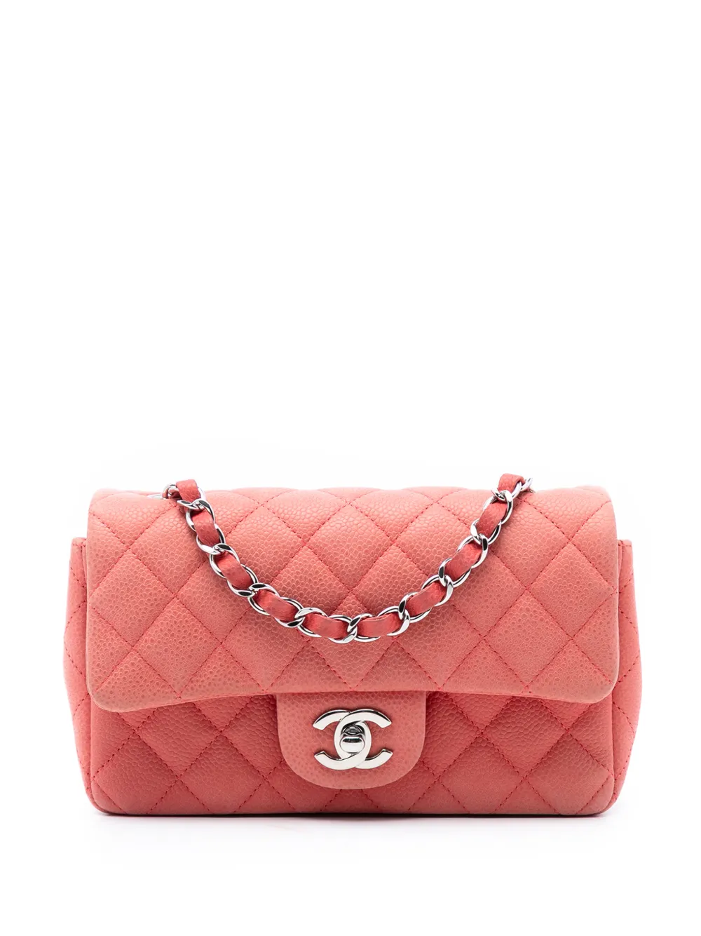 CHANEL Pre-Owned 2012-2013 Mini Rectangular Classic Caviar Single Flap crossbody bag - Rosa