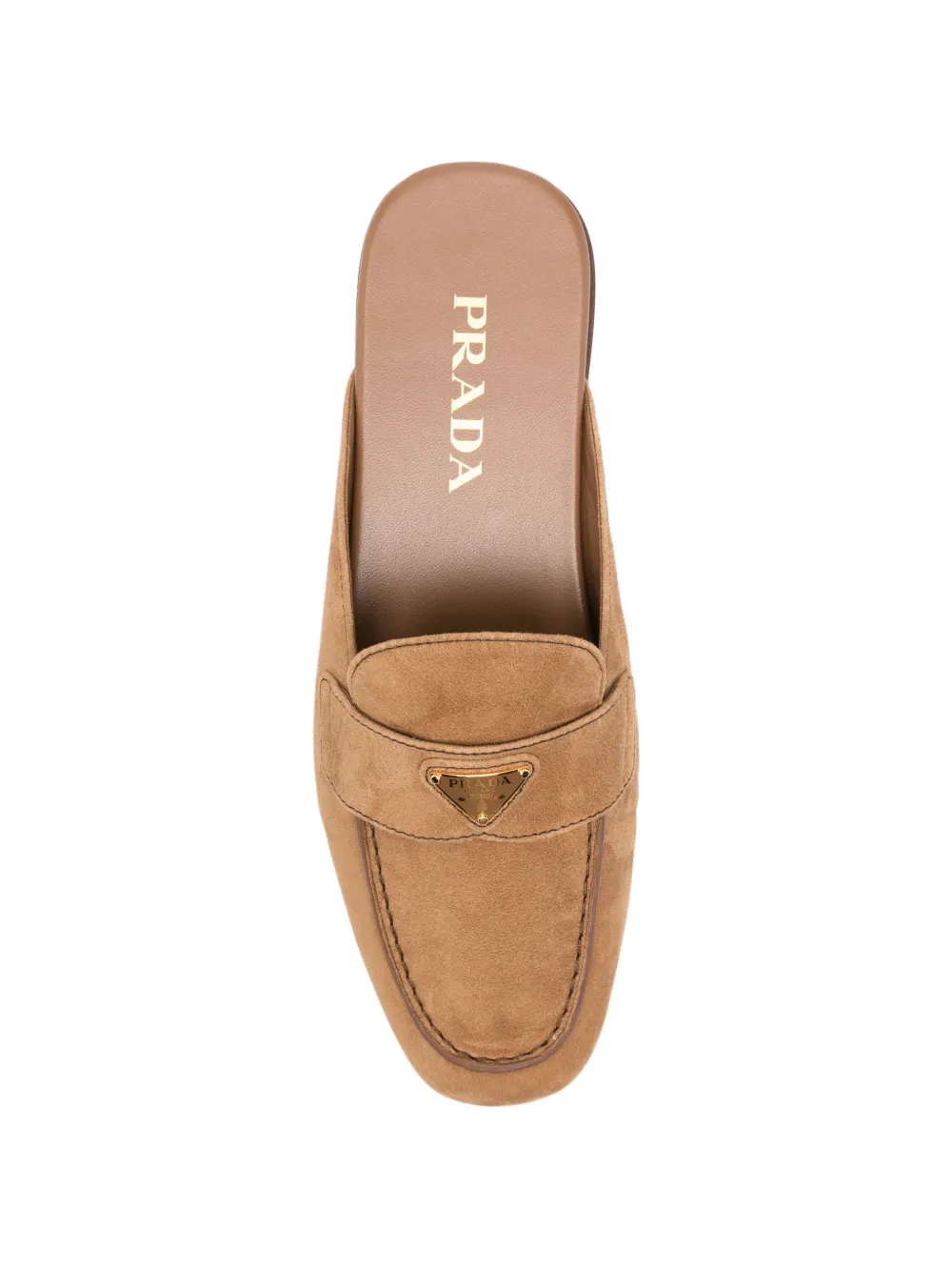 Prada logo-detail flat mules Beige