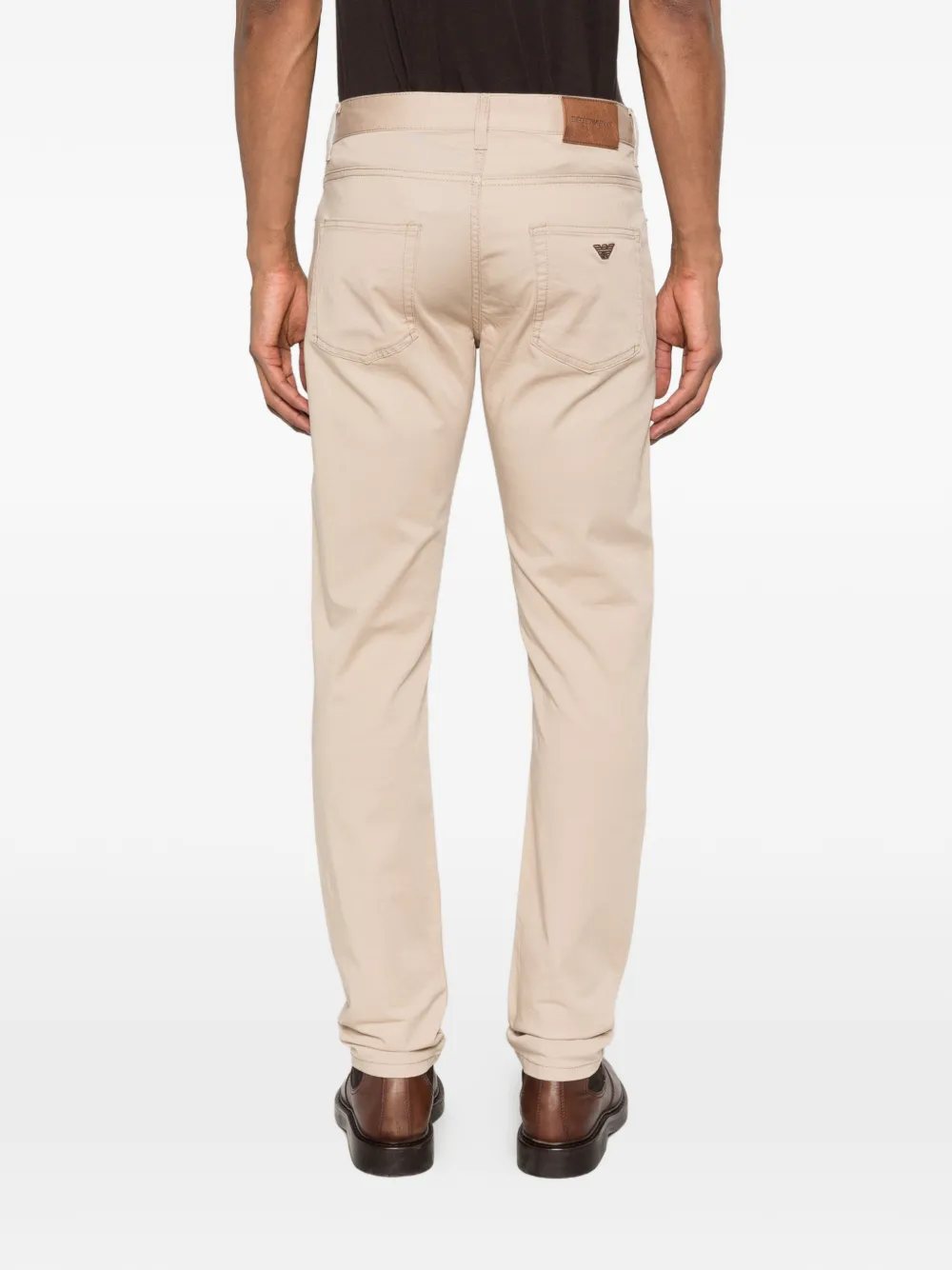 Emporio Armani Broek met logopatch Beige
