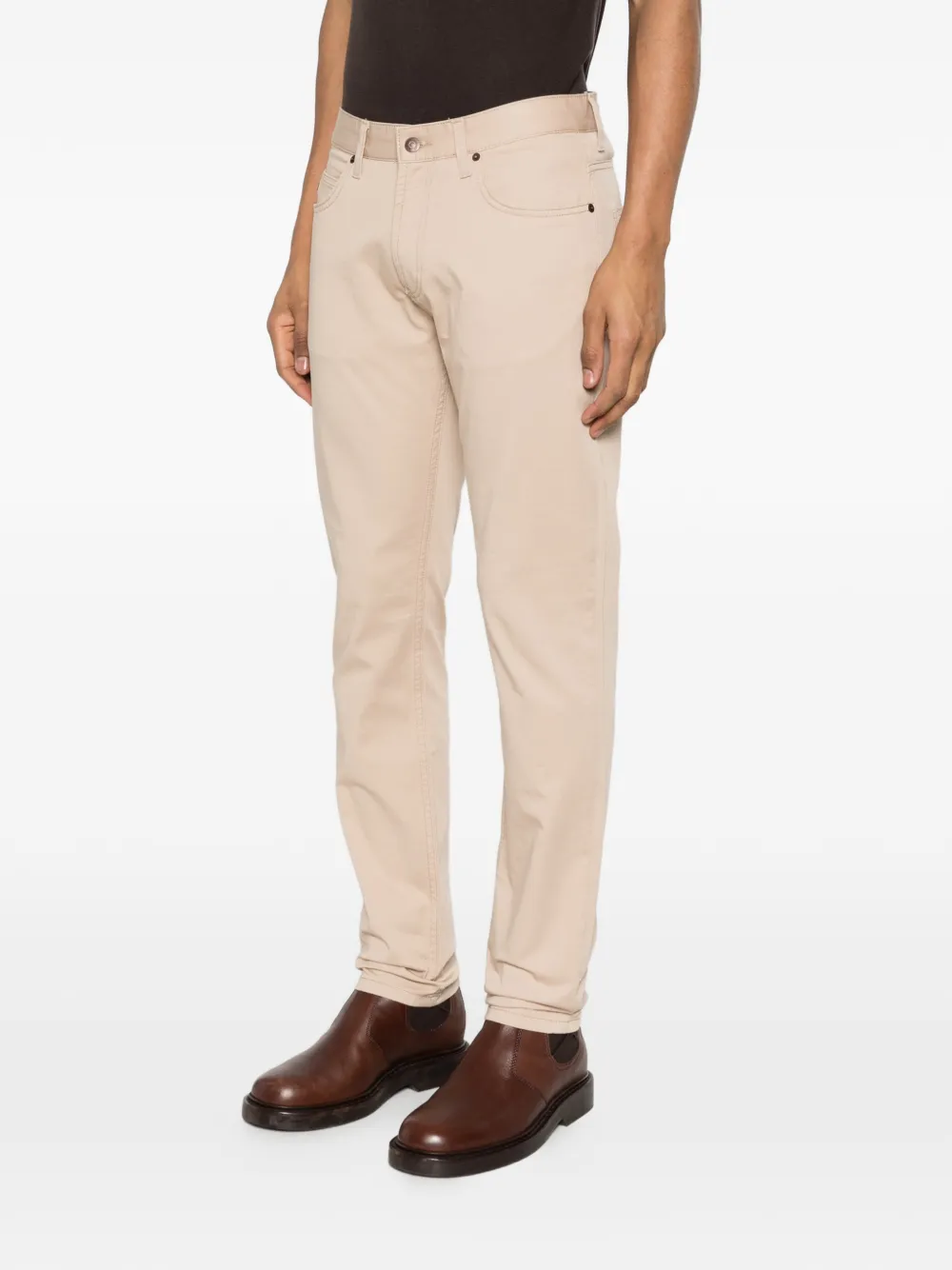 Emporio Armani Broek met logopatch Beige