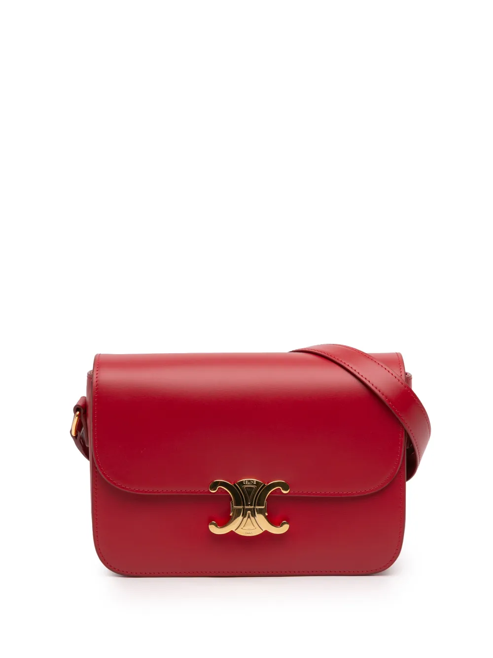 Celine Pre-Owned 2024 Classique Shiny Calfskin Triomphe crossbody bag - Red