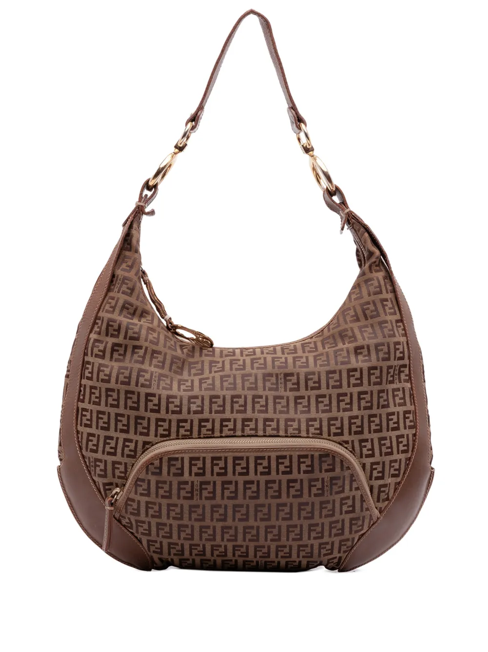 Fendi Pre-Owned 2000-2010 Zucchino Canvas Chef Pocket hobo bag - Marrone