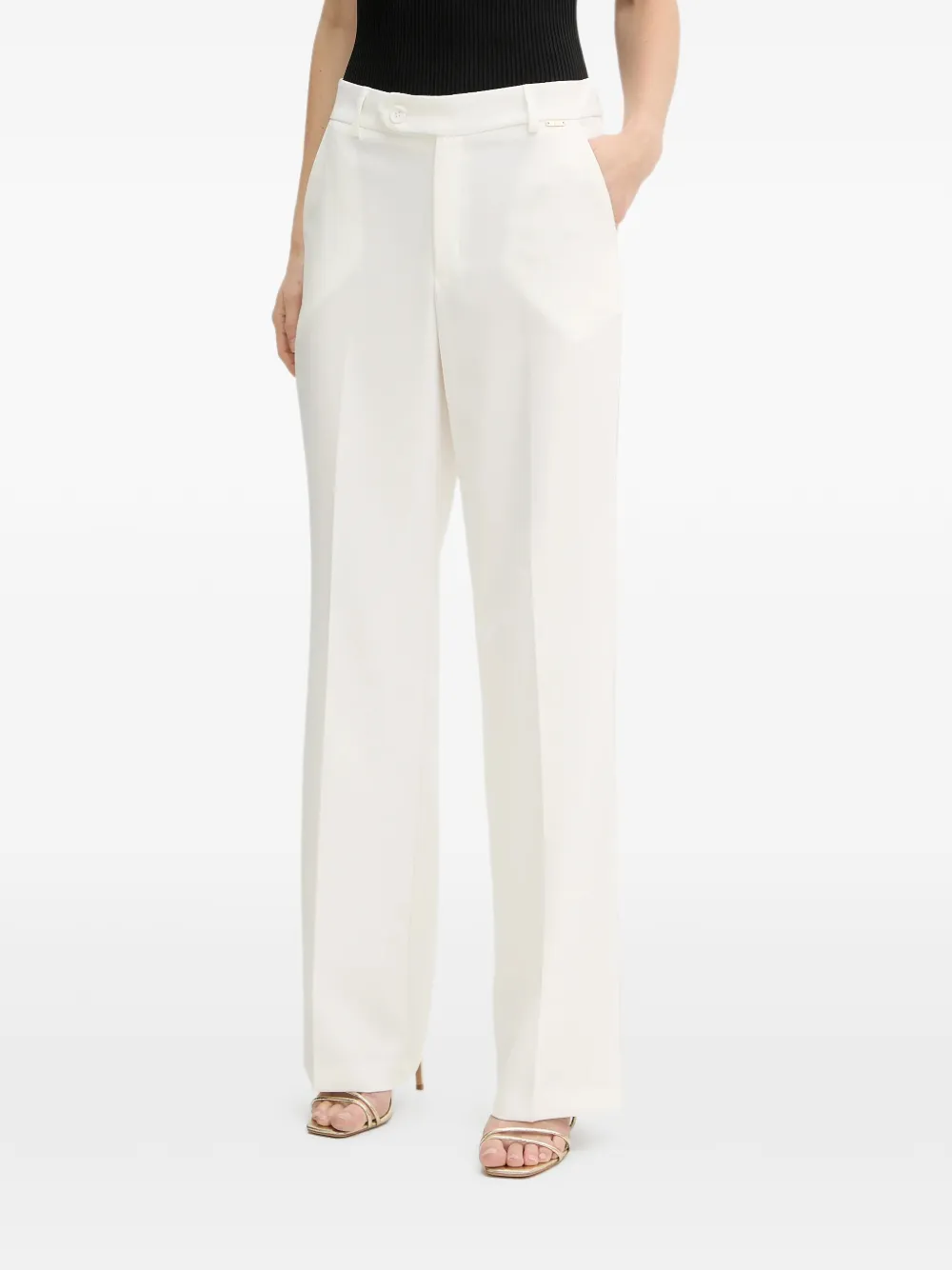 FRACOMINA logo-plaque tapered trousers