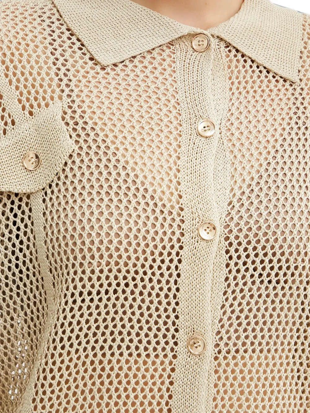 FRACOMINA Opengebreid vest Beige