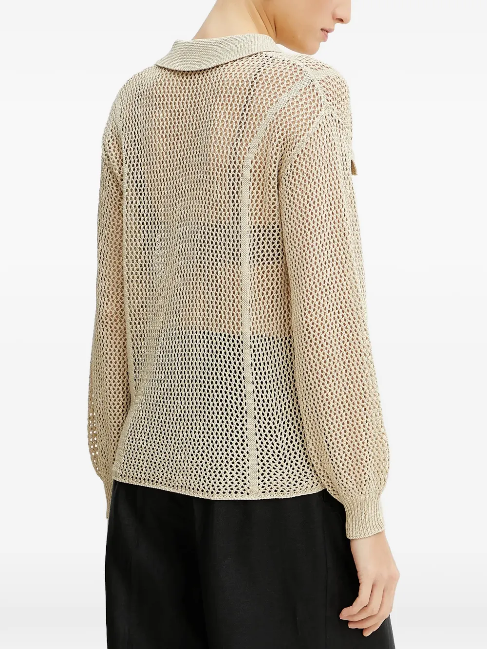 FRACOMINA Opengebreid vest Beige